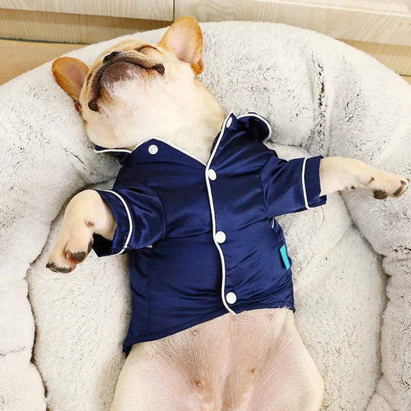 Summer Soft Silk French Bulldog Pajamas – Pet Sleepwear for Small Dogs and Cats