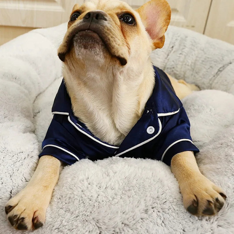 Summer Soft Silk French Bulldog Pajamas – Pet Sleepwear for Small Dogs and Cats
