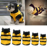 Bee Costume Pet Outfit – Fleece Dog Hoodie for Cats and Small Dogs, Halloween Cosplay Clothes