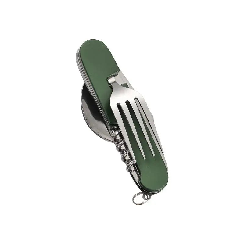 Tablespoon Set 4 In 1 Foldable Spoon Knife Fork4-in-1 Foldable Tableware Set – Stainless Steel Spoon, Knife, Fork & Bottle Opener – Compact Pocket Kit for Outdoor Use