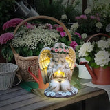 Resin Praying Angel with Solar Lights – Garden & Cemetery Decor
