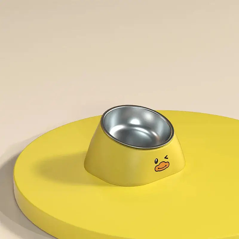 Cat Food Water Bowl, Triple Cats Bowls with Mat and Scoop, 15° Tilted Raised Cat Bowl Dishes with Automatic Water Bottle for Cats & Small Dogs