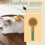 Pumpkin Cat Brush Comb For Pet Grooming Removes Loose Underlayers Tangled Hair Remover Brush Pet Hair Shedding Self Cleaning