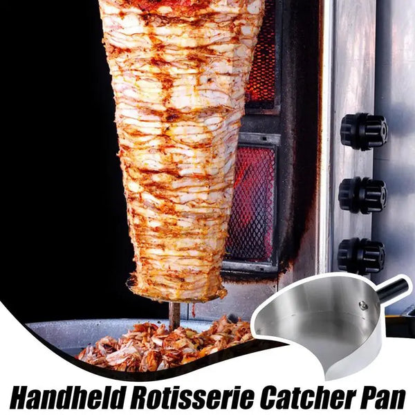 Meat Catcher Pan Large Capacity Barbecue Shovel Handheld Rotisserie Catcher Pan For Shawarma Machine Doner Kebab Grill