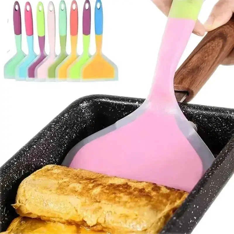 1PC Random Color Silicone Cooking Utensil – Spatula/Scraper for Meat, Eggs, Pizza & More – Heat-Resistant Kitchen Tool