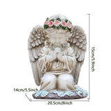 Resin Praying Angel with Solar Lights – Garden & Cemetery Decor
