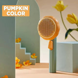 Pumpkin Cat Brush Comb For Pet Grooming Removes Loose Underlayers Tangled Hair Remover Brush Pet Hair Shedding Self Cleaning