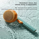Pumpkin Cat Brush Comb For Pet Grooming Removes Loose Underlayers Tangled Hair Remover Brush Pet Hair Shedding Self Cleaning