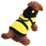 Bee Costume Pet Outfit – Fleece Dog Hoodie for Cats and Small Dogs, Halloween Cosplay Clothes