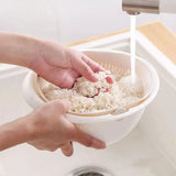 Creative Multifunctional Draining Basket Double Kitchen Fruit And Vegetable Round Plastic Dishwashing Basket