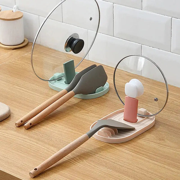 Stylish. Practical. Space-Saving. Polychrome Foldable Nordic-Style Pot Lid & Utensil Holder