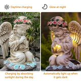 Resin Praying Angel with Solar Lights – Garden & Cemetery Decor