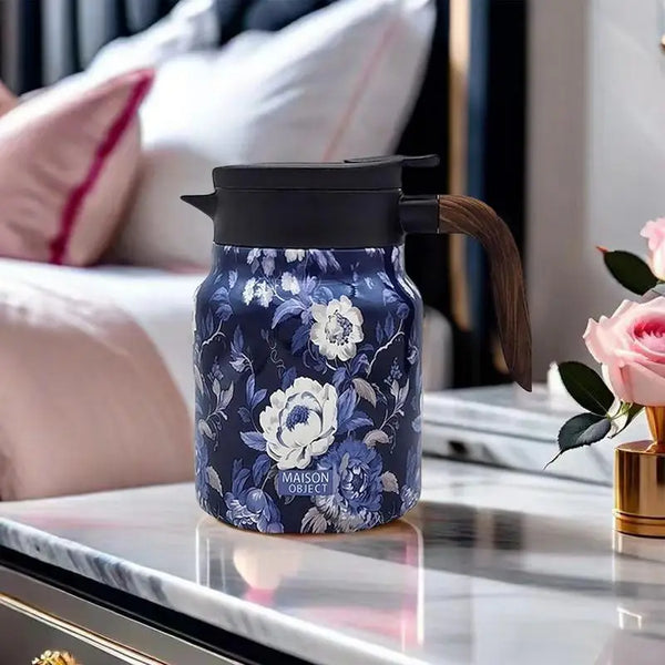 Stainless Steel Tea Kettle Vintage Floral Pattern Tea Thermos Built In Infuser New Stewed Teapot Coffee Pot Household Tea Pot