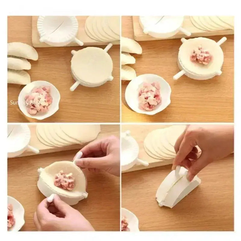 7cm/8cm/10cm Manual Dumpling Maker Set – Plastic Molds for Quick and Easy Dumpling Making – Kitchen Household Tool Clip
