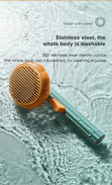 Pumpkin Cat Brush Comb For Pet Grooming Removes Loose Underlayers Tangled Hair Remover Brush Pet Hair Shedding Self Cleaning