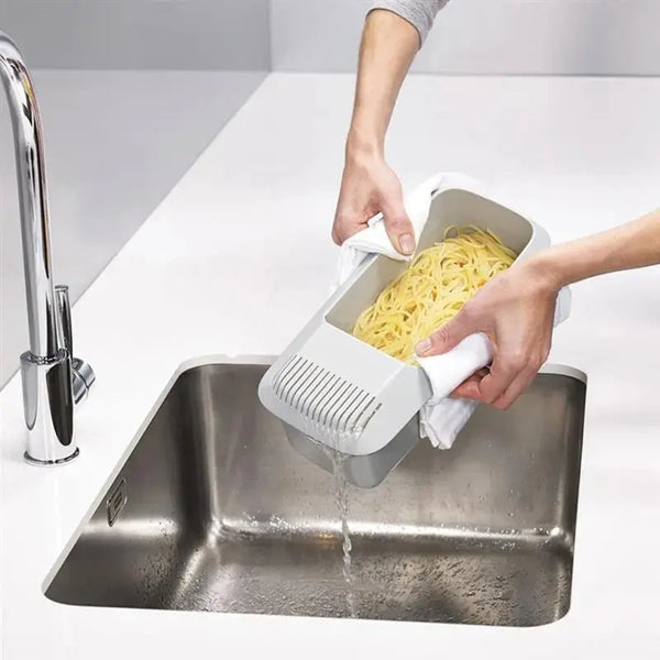 Eco-Friendly Microwave Pasta Cooker – Plastic Spaghetti & Vegetable Steamer with Built-In Strainer – Dishwasher-Safe Kitchen Accessory