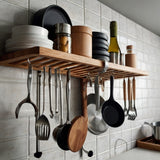 Stylish. Practical. Space-Saving. Polychrome Foldable Nordic-Style Pot Lid & Utensil Holder